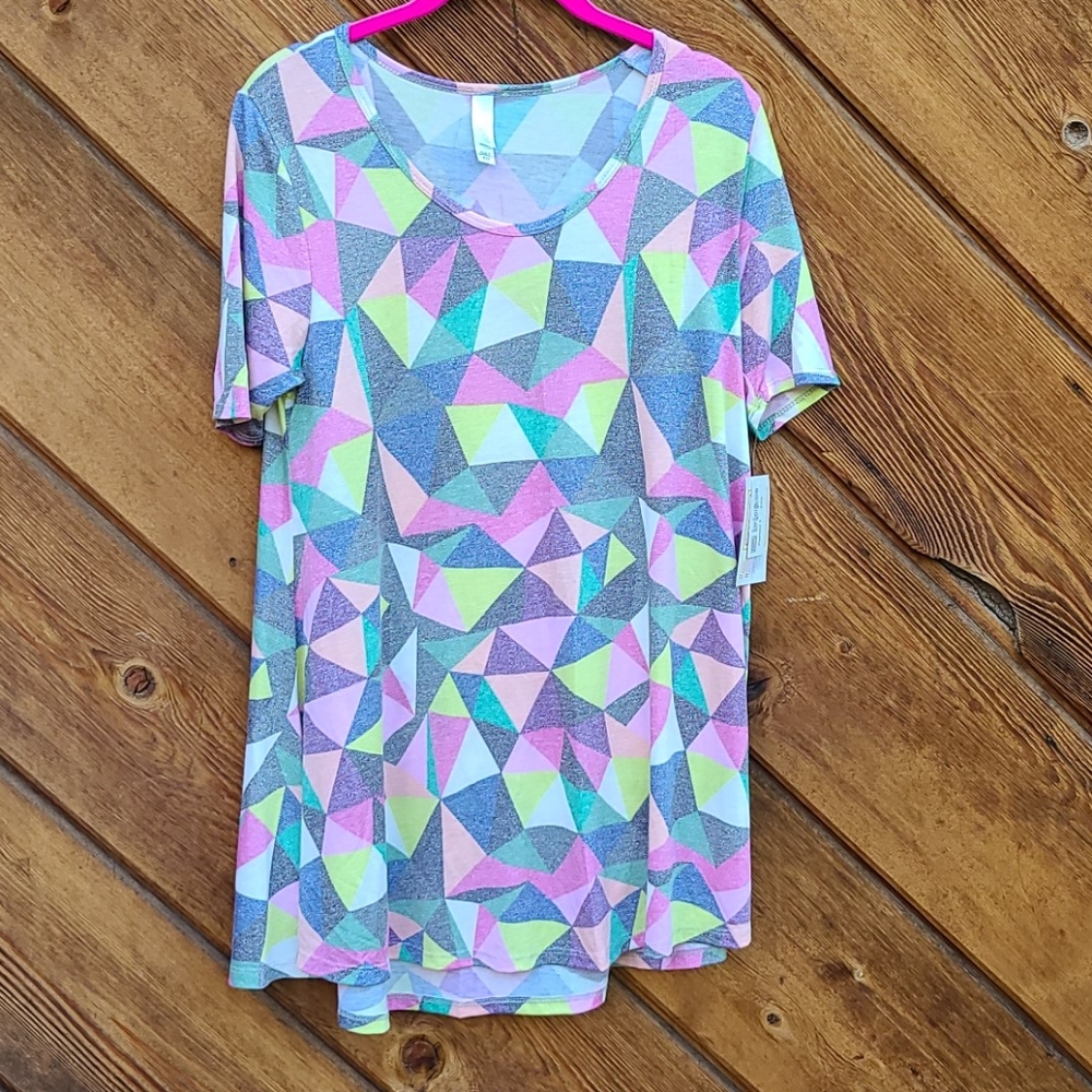 LULAROE 176 PERFECT T MULTI COLORED PRINT